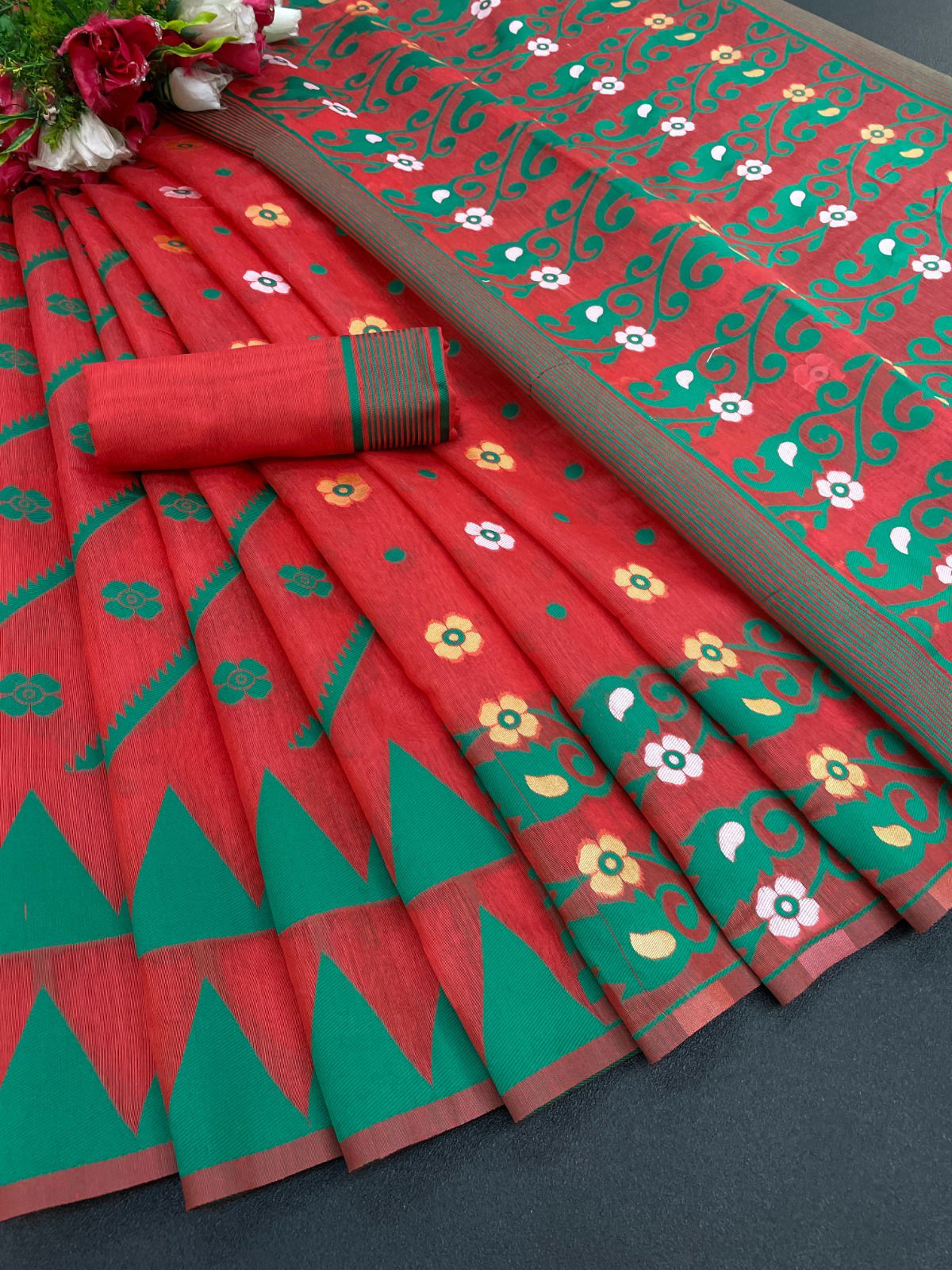 Jamdani Traditional Cotton Silk Durga Puja Special Saree Catalog